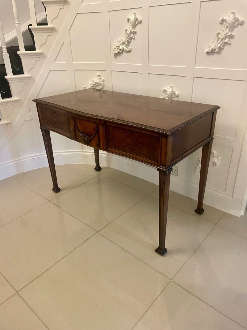 Antique Victorian Quality Carved Figured Mahogany Serving/Console Table - Image 4